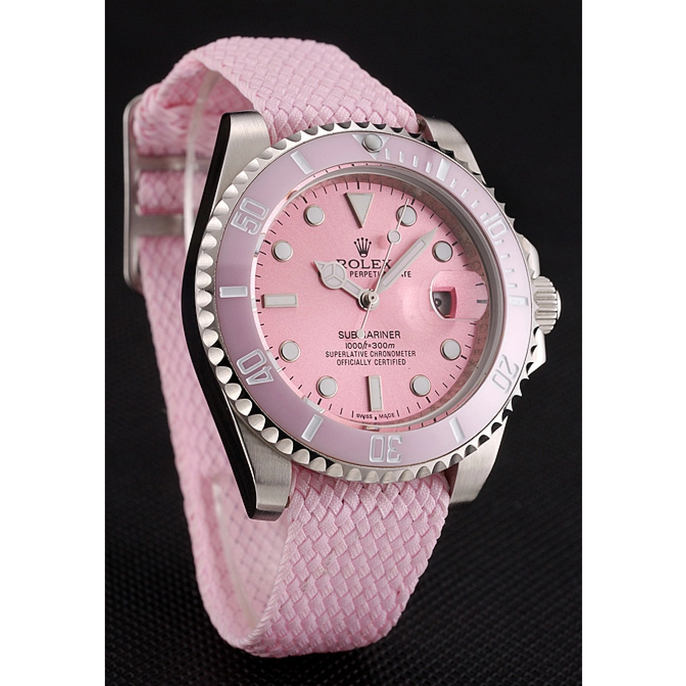 Good Copy Rolex Watches Rolex Submariner Bezel Bracelet Fabric Pink Pink Pink 1453866 Dial 0819